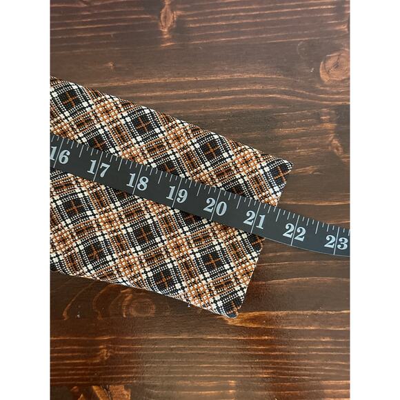 Vintage SAKS FIFTH AVENUE Dress S Brown Plaid Pleated Quite Luxury Couture - Picture 11 of 15